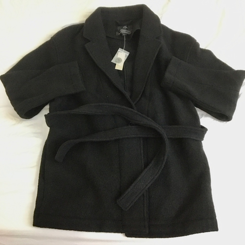 NWT CAMILLE SHORT WRAP COAT IN ITALIAN WOOL LARGE - Picture 5 of 6